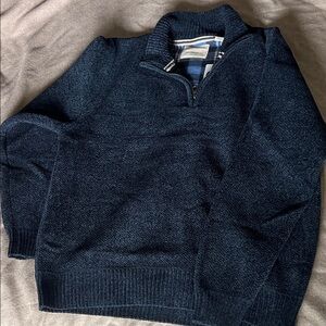 Men's Classic Navy V-Neck Sweater